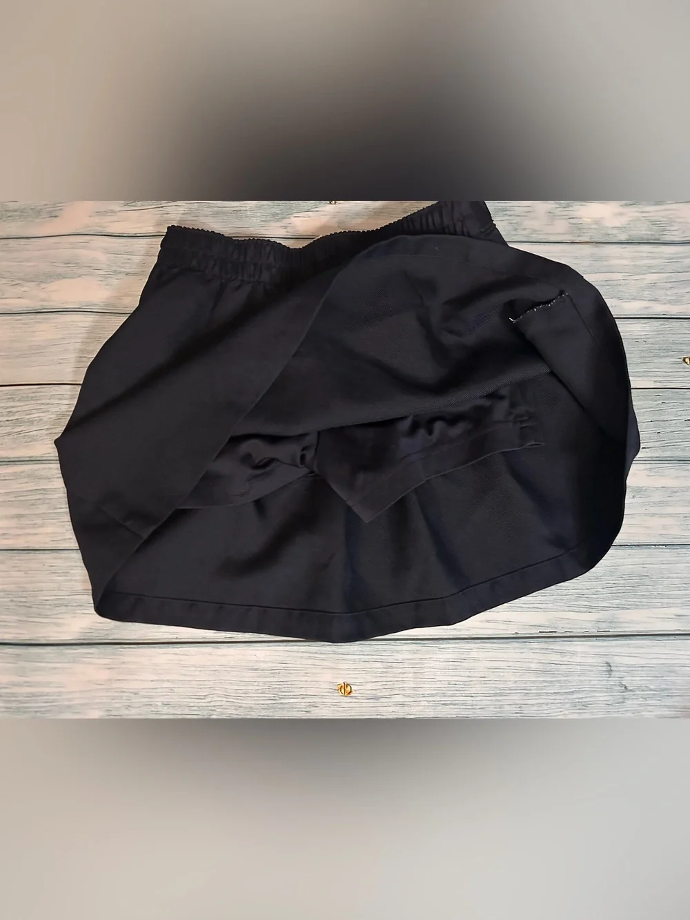 Two Pleated Mini Skirt Skorts School Uniform Navy & Green Plaid Wrap Skirt